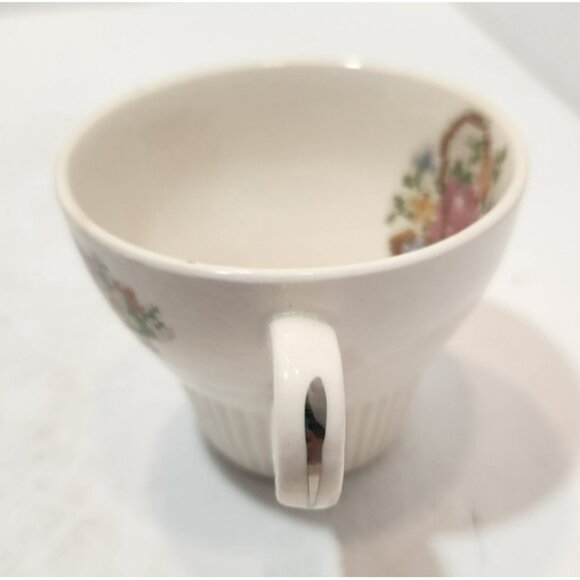 Vtg Salem China Victory Basket Needlepoint Stitch Demitasse Cups Set of 4 - Picture 7 of 16